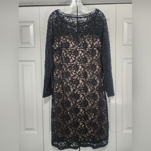 🩷 Black Lace over Cream Dress Size 1X 🩷